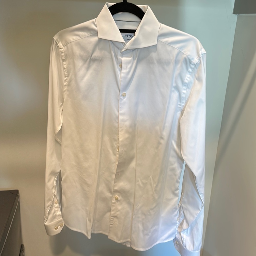 Eton super slim white 39 and 15.5 neck men’s dress shirt